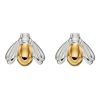 Silver Bee Stud Earrings with Gold Plated Body
