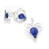 Silver and Purple Opal Heart Pendant and Earrings Gift Set