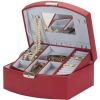 Red Leather Bonded Jewellery Storage Case Box