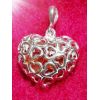 Silver Hearts Heart Pendant with Amber