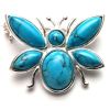 Sterling Silver Bumble Bee Brooch with Turquoise