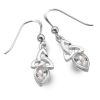Silver Celtic Earrings with CZ - April