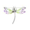 Plique a Jour Marcasite Silver Dragonfly Brooch Pendant