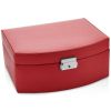 Red Leather Bonded Jewellery Storage Case Box