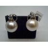 18ct White Gold Mabe Pearl and Diamond Stud Earrings