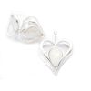 Silver and White Opal Heart Pendant and Earrings Gift Set