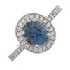 18ct White Gold Natural Spinel Diamond Halo Ring