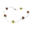 Amber etc Cube Silver Bracelet with Baltic Amber