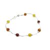 Amber etc Sphere Silver Bracelet with Baltic Amber multi