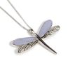 Dragonfly Necklace In Silver And Blue Lace Agate