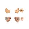 Radley 18ct Rose Gold Plated Dog Motif Heart Stud Earrings (RYJ1142)