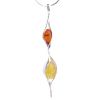 Silver Twist Necklace with Amber 2 Tone