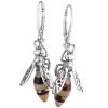 Beautiful Hand Made Silver Bee Earrings with Amber