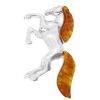 Sterling Silver and Baltic Amber Horse Pendant