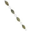 Silver Bracelet with Marquise Shaped Green Amber