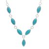Silver Necklace with Marquise Shaped Turquoise