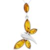 Sterling Silver Butterfly Pendant with Amber