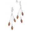 Triptico Silver Earrings with Baltic Amber