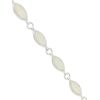 Silver Bracelet with Marquise Shaped White Opal