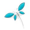 Sterling Silver Dragonfly Brooch with Turquoise