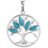 Silver Tree of Life Pendant with Turquoise