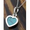 Turquoise Heart Silver Necklace