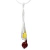 Silver Necklace with Cherry and Yellow Amber