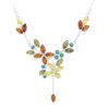 Silver and Amber Cluster Necklace (AMB0330)