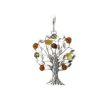 Silver Tree of Life with Multicolour Amber