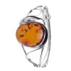 Silver Bangle with Baltic Amber