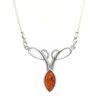 Contemporary Silver Necklace with Amber