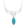 Contemporary Silver Necklace with Turquoise