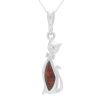 Silver Cat Necklace with Amber (AMB0551)