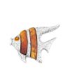 Silver Angelfish Pendant with Amber