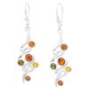 Silver Earrings with Multicolour Amber (AMB0670)