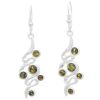 Silver Earrings with Green Amber (AMB0671)