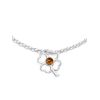 Silver Clover Charm Bracelet with Amber