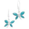 Sterling Silver Butterfly Earrings with Turquoise