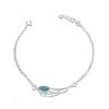 Silver Angel Wing Bracelet with Turquoise