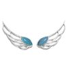 Angel Wing Silver Earrings with Turquoise