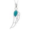 Silver Angel Wings Pendant with Turquoise