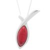 Silver Pendant with Coral