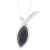 Silver Pendant with Blue Goldstone