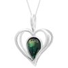 Silver and Green Opal Heart Pendant