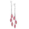 Triptico Silver Earrings with Pink Opal