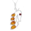 Silver Horse Head Pendant with Amber (AMB0907)