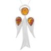 Silver Angel Necklace with Amber