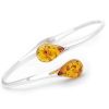 Sterling Silver Bangle with Amber