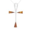 Silver Anch Cross with Amber