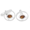 Email @ Sigh Silver Cufflinks with Amber